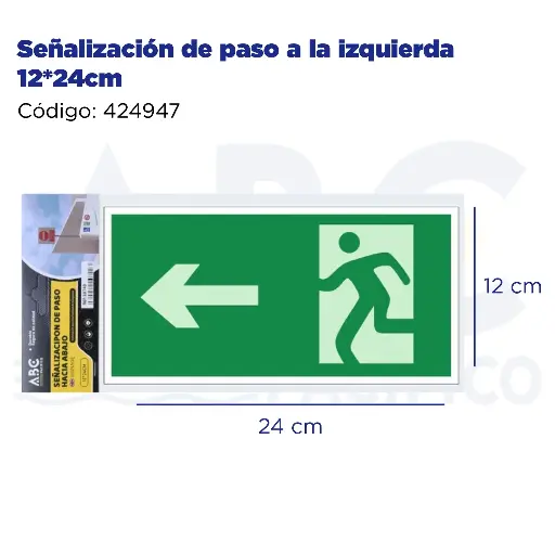 [424947] Señalización de paso a la izquierda  12*24cm