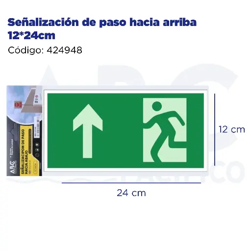 [424948] Señalización de paso hacia arriba  12*24cm