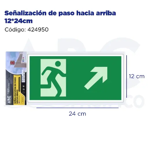 [424950] Señalización de paso hacia arriba  12*24cm