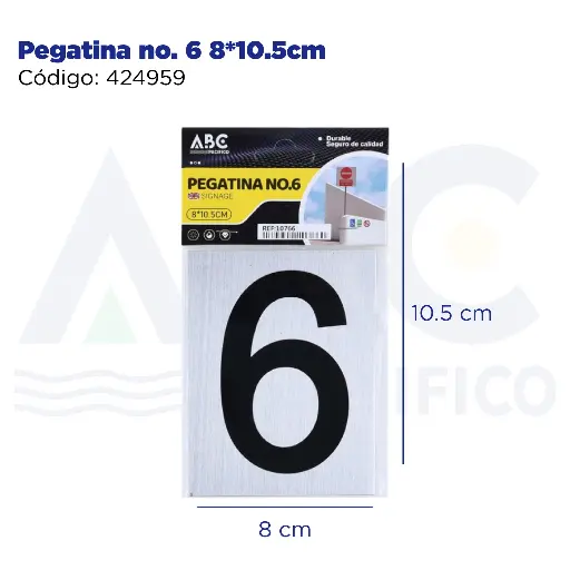 [424959] Pegatina no. 6  8*10.5cm