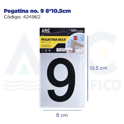 [424962] Pegatina no. 9  8*10.5cm
