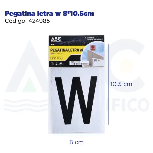 [424985] Pegatina letra w  8*10.5cm