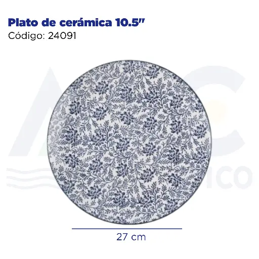 [24091] Plato de cerámica 10.5"