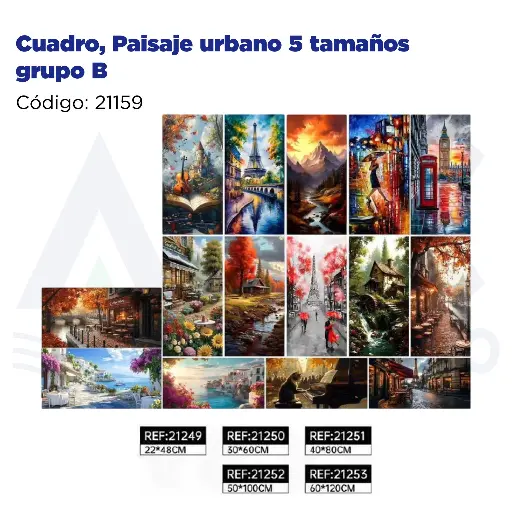 [21159] Cuadro, Paisaje urbano 5 tamaños grupo B