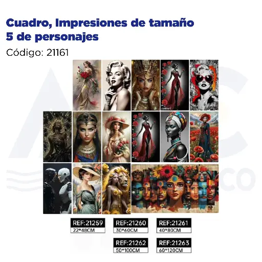 [21161] Cuadro, Impresiones de tamaño 5 de personajes