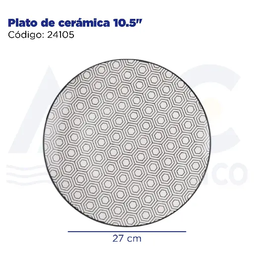 [24105] Plato de cerámica 10.5"