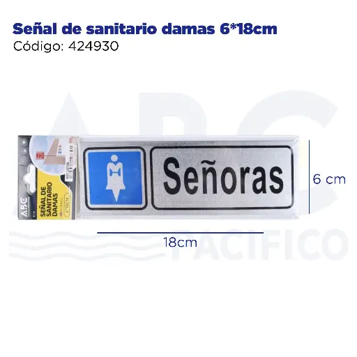 [424930] Señal de sanitario damas 6*18cm