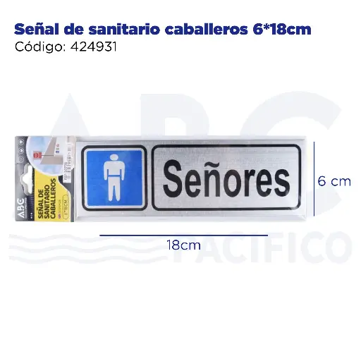 [424931] Señal de sanitario caballeros 6*18cm