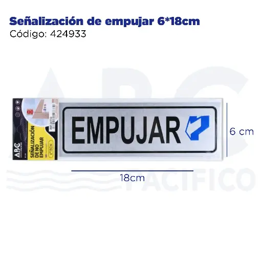 [424933] Señalización de empujar 6*18cm