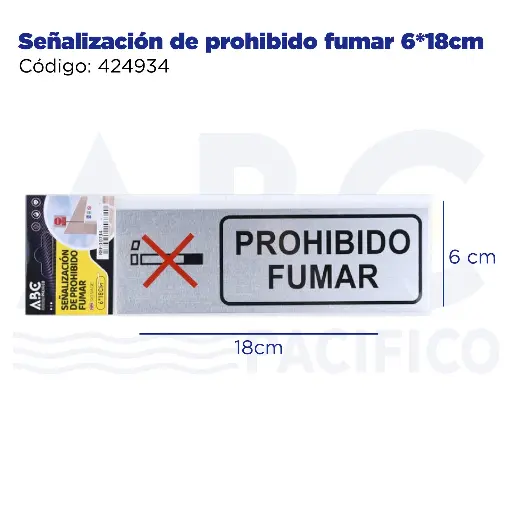 [424934] Señalización de prohibido fumar 6*18cm