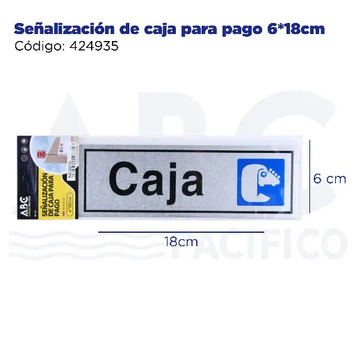 [424935] Señalización de caja para pago 6*18cm