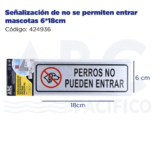 [424936] Señalización de no se permiten entrar mascotas 6*18cm