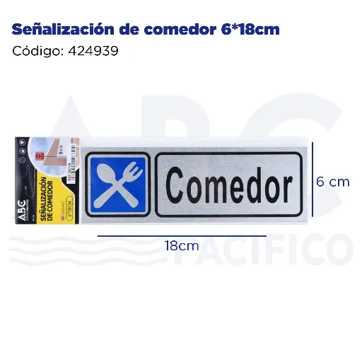 [424939] Señalización de comedor 6*18cm