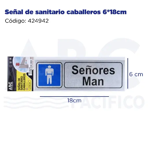 [424942] Señal de sanitario caballeros 6*18cm