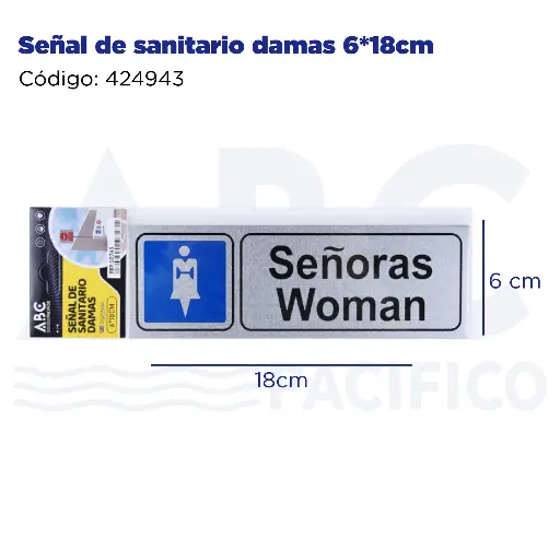 [424943] Señal de sanitario damas 6*18cm
