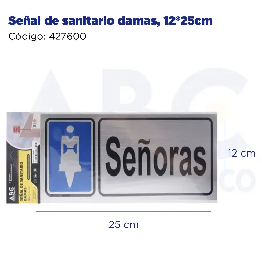 [427600] Señal de sanitario damas, 12*25cm