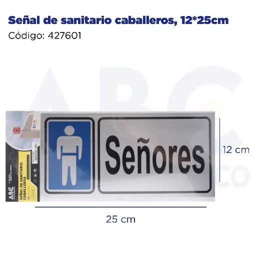 [427601] Señal de sanitario caballeros, 12*25cm