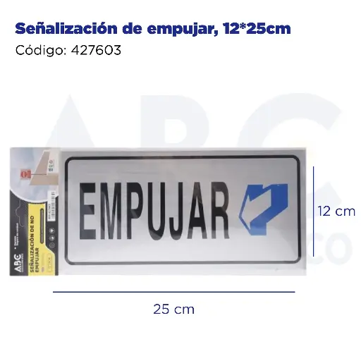 [427603] Señalización de empujar, 12*25cm