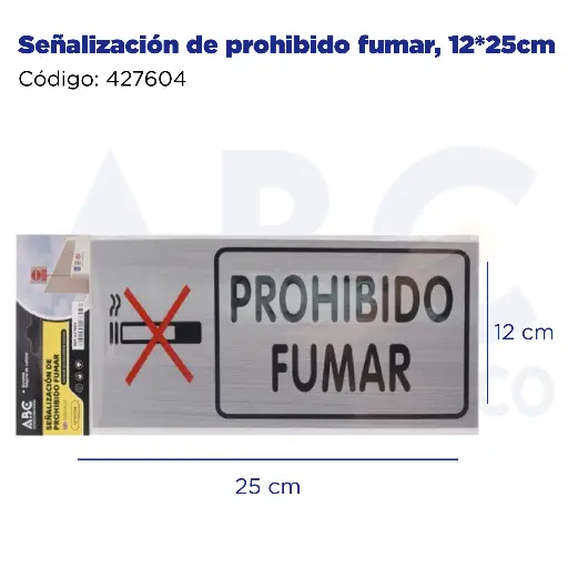 [427604] Señalización de prohibido fumar, 12*25cm
