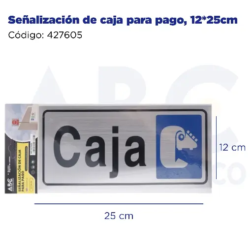 [427605] Señalización de caja para pago, 12*25cm