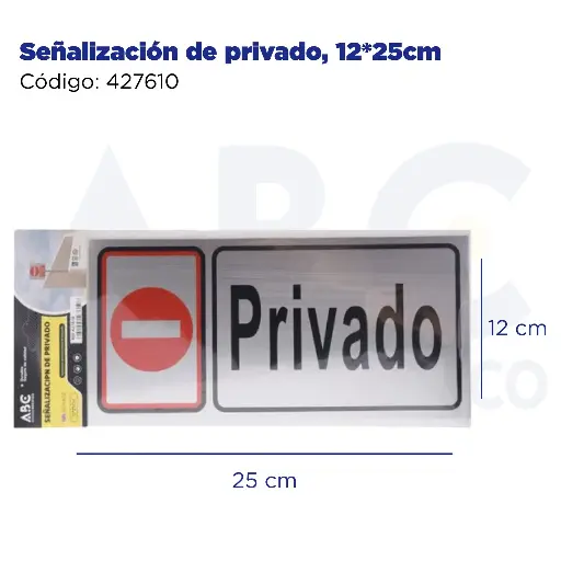 [427610] Señalización de privado, 12*25cm