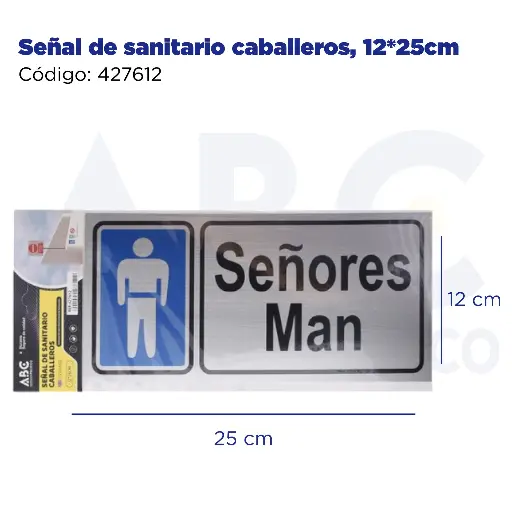 [427612] Señal de sanitario caballeros, 12*25cm