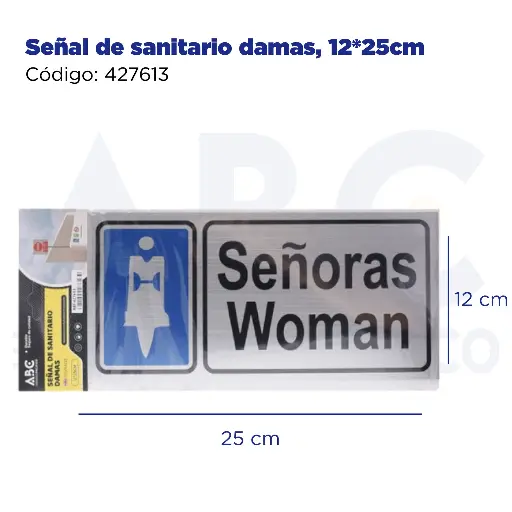 [427613] Señal de sanitario damas, 12*25cm