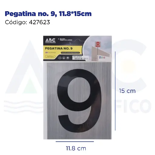 [427623] Pegatina no. 9, 11.8*15cm