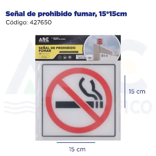 [427650] Señal de prohibido fumar, 15*15cm