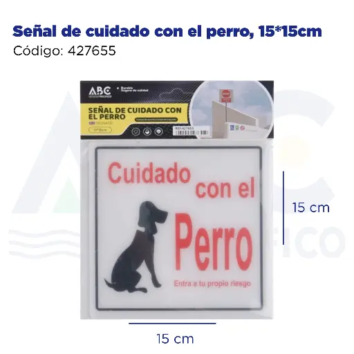 [427655] Señal de cuidado con el perro, 15*15cm