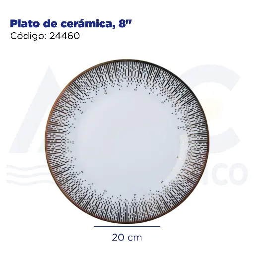 [24460] Plato de cerámica, 8"