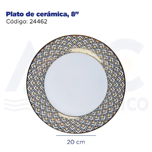 [24462] Plato de cerámica, 8"