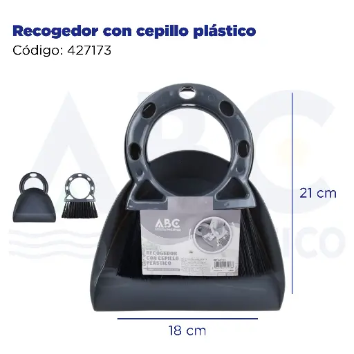 [427173] Recogedor con cepillo plástico, 