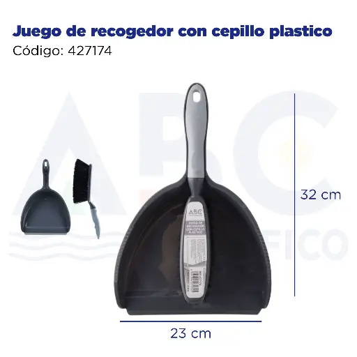 [427174] Juego de recogedor con cepillo plastico, 