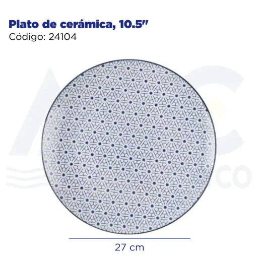 [24104] Plato de cerámica, 10.5"