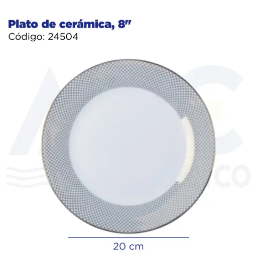 [24504] Plato de cerámica, 8"