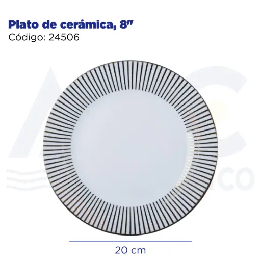 [24506] Plato de cerámica, 8"