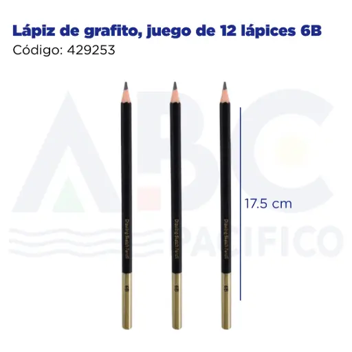 [429253] Lápiz  de grafito, juego de 12 lápices 6B