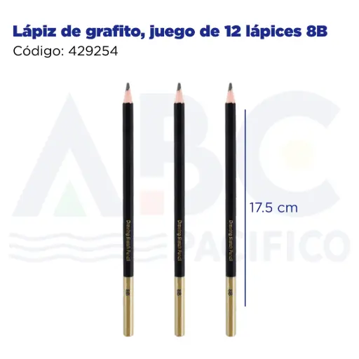 [429254] Lápiz  de grafito, juego de 12 lápices 8B