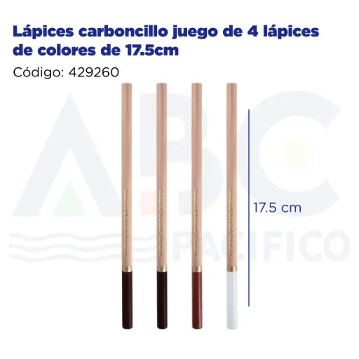 [429260] Lápices carboncillo juego de 4 lápices de colores de 17.5cm