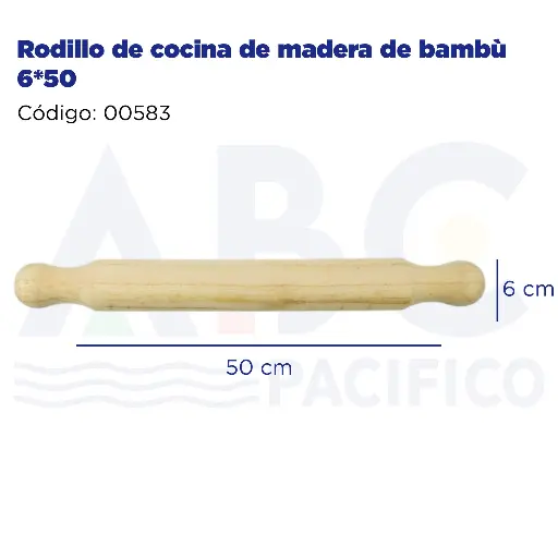 [00583] Rodillo de cocina de madera de bambù 6*50