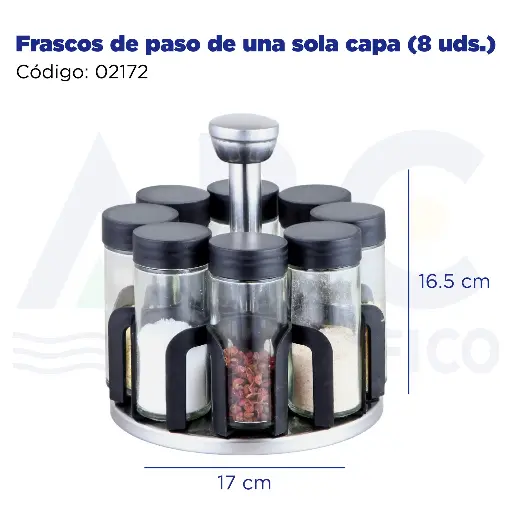 [02172] Frascos de paso de una sola capa (8 uds.)