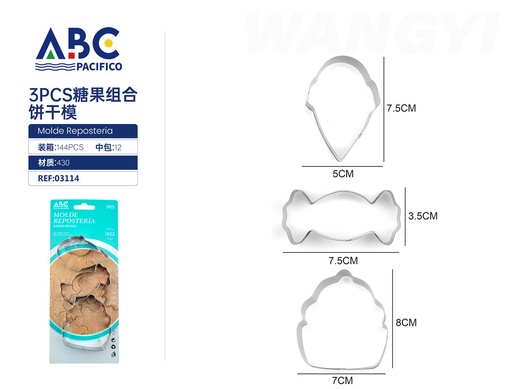 [03114] Molde para galleta con forma de dulce de acero inoxidable