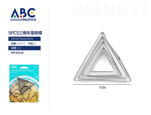 [03128] Molde para reposteria en forma de triangulos de acero inoxidable