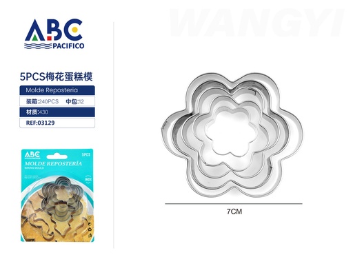 [03129] Molde para reposteria en forma de flores de acero inoxidable