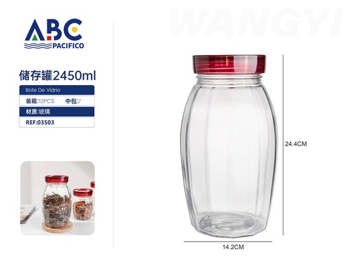 [03503] Frasco de vidrio con tapa para almacenamiento 2450 ml