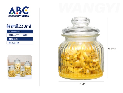 [03550] Frasco de vidrio para almacenaje con tapa de presión 230ml