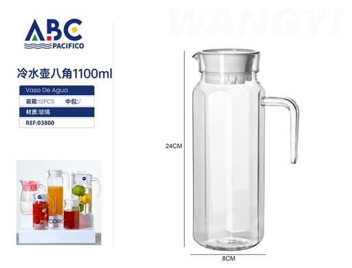 [03800] Jarra para agua en forma de oactágono con tapa 1100ml