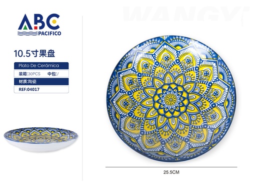 [04017] Plato de cerámica para fruta 10.5"
