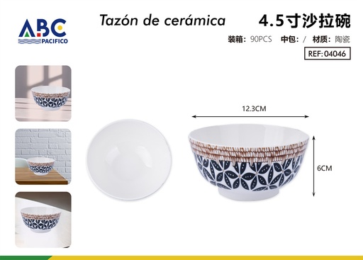[04046] Cuenco de cerámica diseño de flores 4.5"